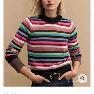 Michael Stars Striped Crewneck Cashmere Sweater